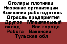 Столяры-плотники › Название организации ­ Компания-работодатель › Отрасль предприятия ­ Другое › Минимальный оклад ­ 1 - Все города Работа » Вакансии   . Тульская обл.